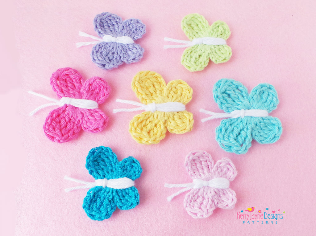 Butterfly Appliques,9 Crochet Butterfly Appliques,blue  Butterflies,butterfly Motif,embellishments,scrapbook,sewing,cotton  Butterflies -  UK