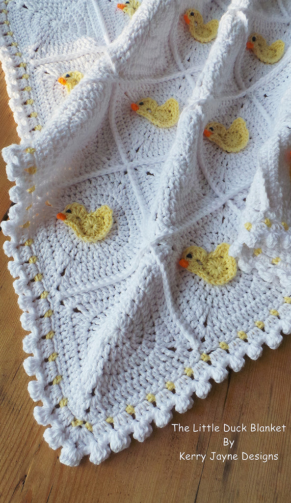 Little Duck blanket and Bunting Crochet Pattern USA Kerry Jayne Designs Ltd