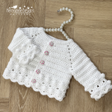 white baby cardigan pattern