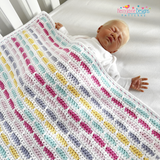 Rainbow Bricks Baby Blanket Crochet Pattern UK