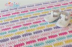 Rainbow Bricks Baby Blanket Crochet Pattern USA